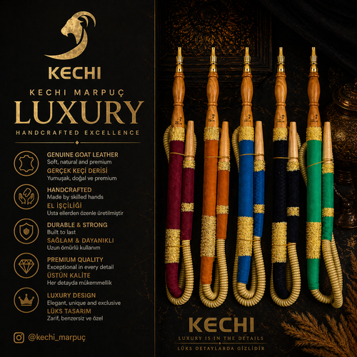 KECHI Luxury gerçek keçi derisi el yapımı premium nargile marpucu