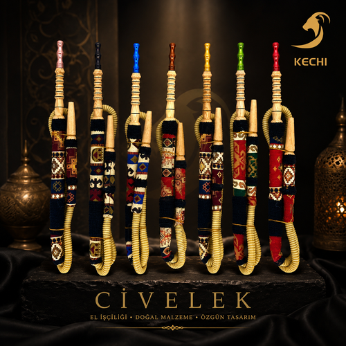 KECHI Civelek gerçek keçi derisi el yapımı premium nargile marpucu