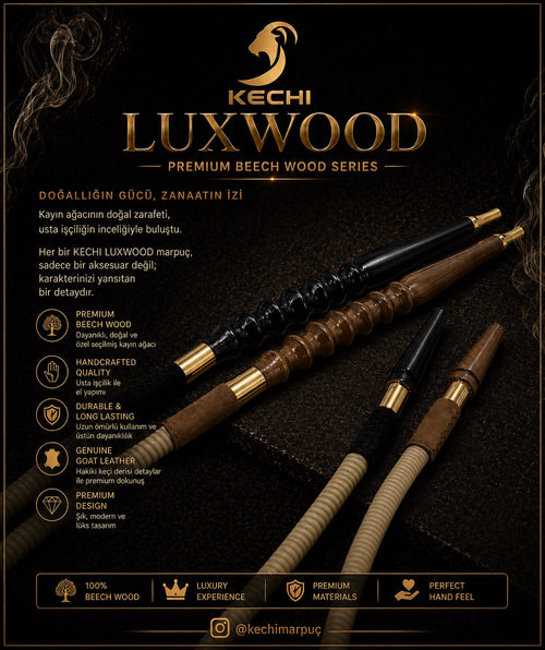 KECHI Luxwood gerçek keçi derisi el yapımı premium nargile marpucu